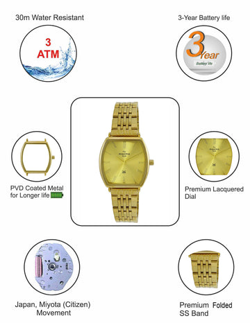 Maxima GOLD Women Gold Dial Analogue Watch - 62690CMLY